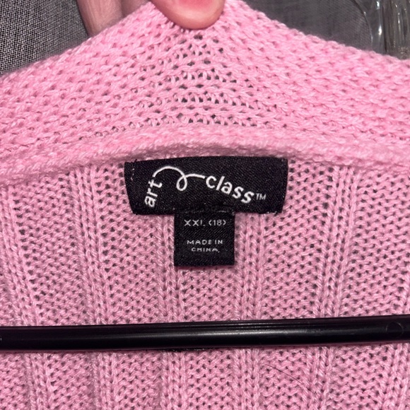 light pink button up knitted cardigan - Picture 3 of 4